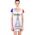 Eiffel Tower France Flag Tower Short Sleeve Bodycon Dress View1