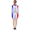 Eiffel Tower France Flag Tower V-neck Bodycon Long Sleeve Dress View2