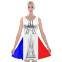 Eiffel Tower France Flag Tower Velvet Skater Dress View1