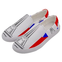 Eiffel Tower France Flag Tower Men s Canvas Slip Ons by Sudhe