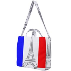 Eiffel Tower France Flag Tower Square Shoulder Tote Bag