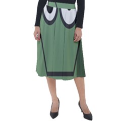 Cartoon Cute Frankenstein Halloween Classic Velour Midi Skirt  by Sudhe