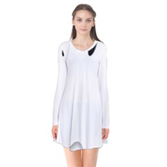 Ghost Boo Halloween Spooky Haunted Long Sleeve V-neck Flare Dress by Sudhe