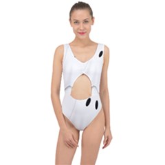 Ghost Boo Halloween Spooky Haunted Center Cut Out Swimsuit by Sudhe