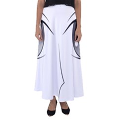 Eyes Manga Anime Female Cartoon Flared Maxi Skirt by Sudhe