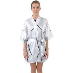 Eyes Manga Anime Female Cartoon Quarter Sleeve Kimono Robe by Sudhe