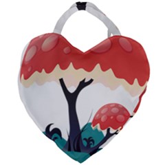 Tree Art Trunk Artwork Cartoon Giant Heart Shaped Tote by Sudhe