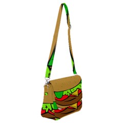 Hamburger Cheeseburger Fast Food Shoulder Bag With Back Zipper by Sudhe