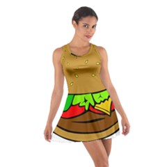 Hamburger Cheeseburger Fast Food Cotton Racerback Dress by Sudhe