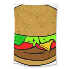 Hamburger Cheeseburger Fast Food Large Tapestry by Sudhe