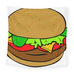 Hamburger Cheeseburger Fast Food Square Tapestry (large) by Sudhe