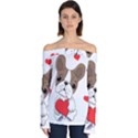 Animation Dog Cute Animate Comic Off Shoulder Long Sleeve Top View1