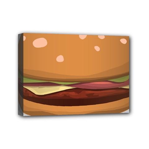 Hamburger Cheeseburger Burger Lunch Mini Canvas 7  X 5  (stretched) by Sudhe