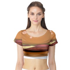 Hamburger Cheeseburger Burger Lunch Short Sleeve Crop Top by Sudhe