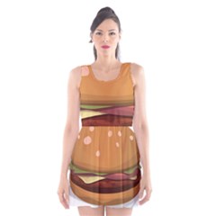 Hamburger Cheeseburger Burger Lunch Scoop Neck Skater Dress