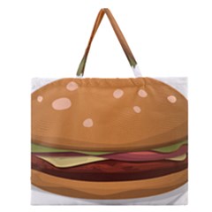 Hamburger Cheeseburger Burger Lunch Zipper Large Tote Bag by Sudhe