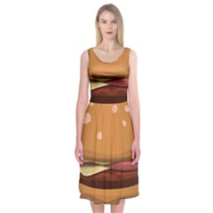 Hamburger Cheeseburger Burger Lunch Midi Sleeveless Dress by Sudhe