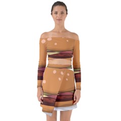 Hamburger Cheeseburger Burger Lunch Off Shoulder Top With Skirt Set