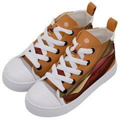 Hamburger Cheeseburger Burger Lunch Kids  Mid-top Canvas Sneakers by Sudhe