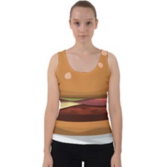 Hamburger Cheeseburger Burger Lunch Velvet Tank Top by Sudhe