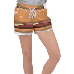 Hamburger Cheeseburger Burger Lunch Women s Velour Lounge Shorts by Sudhe