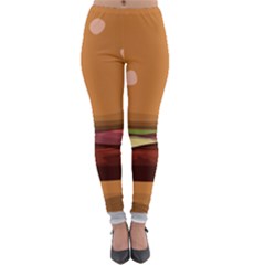 Hamburger Cheeseburger Burger Lunch Lightweight Velour Leggings by Sudhe