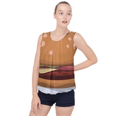 Hamburger Cheeseburger Burger Lunch Bubble Hem Chiffon Tank Top by Sudhe