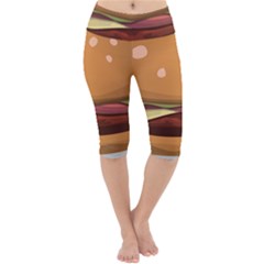 Hamburger Cheeseburger Burger Lunch Lightweight Velour Cropped Yoga Leggings by Sudhe