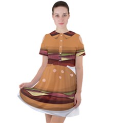 Hamburger Cheeseburger Burger Lunch Short Sleeve Shoulder Cut Out Dress  by Sudhe