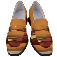 Hamburger Cheeseburger Burger Lunch Women s Chunky Heel Loafers by Sudhe