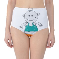 Baby Cute Child Birth Happy Classic High-waist Bikini Bottoms by Sudhe