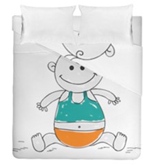 Baby Cute Child Birth Happy Duvet Cover Double Side (queen Size) by Sudhe