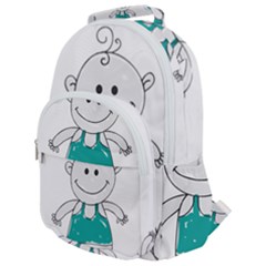 Baby Cute Child Birth Happy Rounded Multi Pocket Backpack by Sudhe