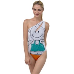 Baby Cute Child Birth Happy To One Side Swimsuit by Sudhe