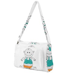 Baby Cute Child Birth Happy Front Pocket Crossbody Bag by Sudhe