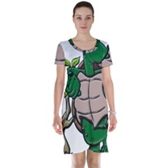 Amphibian Animal Cartoon Reptile Short Sleeve Nightdress by Sudhe