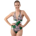 Amphibian Animal Cartoon Reptile Halter Cut-Out One Piece Swimsuit View1