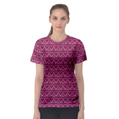 Heart Shaped Print Design Women s Sport Mesh Tee