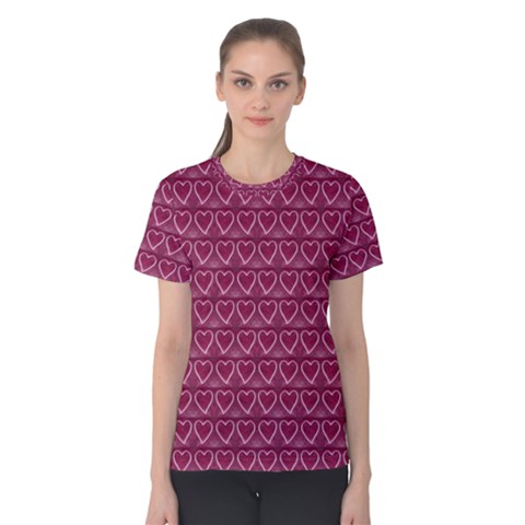 Heart Shaped Print Design Women s Cotton Tee by dflcprintsclothing