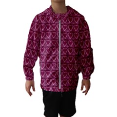 Heart Shaped Print Design Kids  Hooded Windbreaker