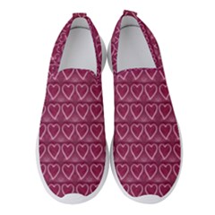 Heart Shaped Print Design Women s Slip On Sneakers by dflcprintsclothing