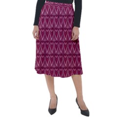 Heart Shaped Print Design Classic Velour Midi Skirt  by dflcprintsclothing