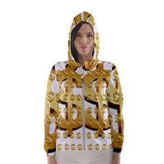 Dollar Money Gold Finance Sign Women s Hooded Windbreaker