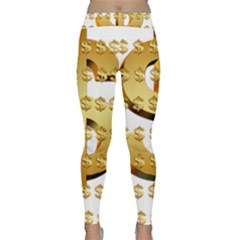 Dollar Money Gold Finance Sign Classic Yoga Leggings by Mariart