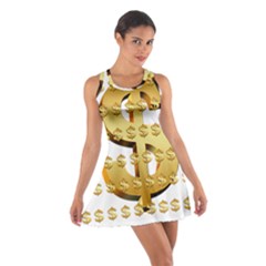 Dollar Money Gold Finance Sign Cotton Racerback Dress by Mariart