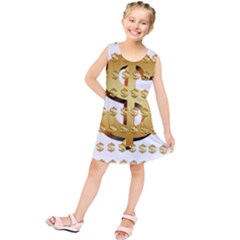 Dollar Money Gold Finance Sign Kids  Tunic Dress by Mariart