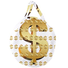 Dollar Money Gold Finance Sign Giant Round Zipper Tote by Mariart