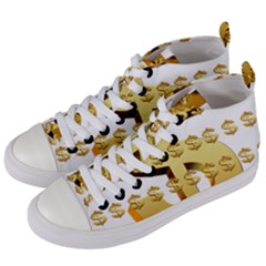 Dollar Money Gold Finance Sign Women s Mid-top Canvas Sneakers by Mariart