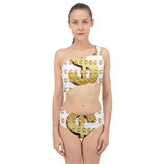 Dollar Money Gold Finance Sign Spliced Up Two Piece Swimsuit by Mariart