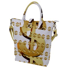 Dollar Money Gold Finance Sign Buckle Top Tote Bag